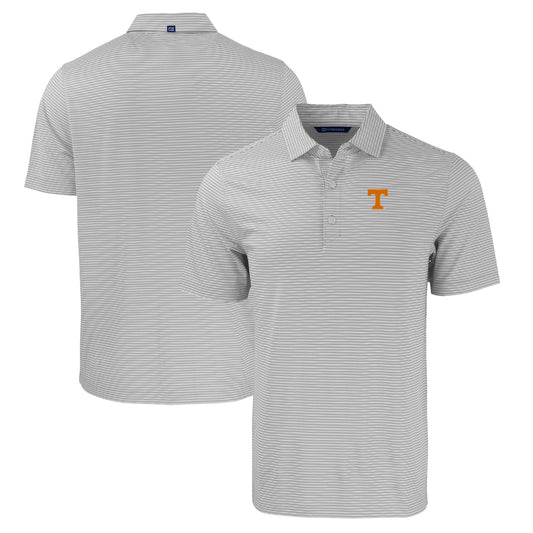 Men's Cutter & Buck  Gray/White Tennessee Volunteers Forge Eco Double Stripe Stretch Recycled Polo