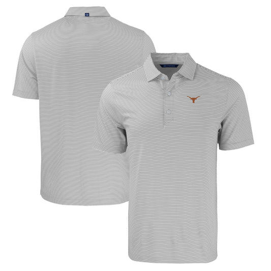 Men's Cutter & Buck  Gray/White Texas Longhorns Forge Eco Double Stripe Stretch Recycled Polo