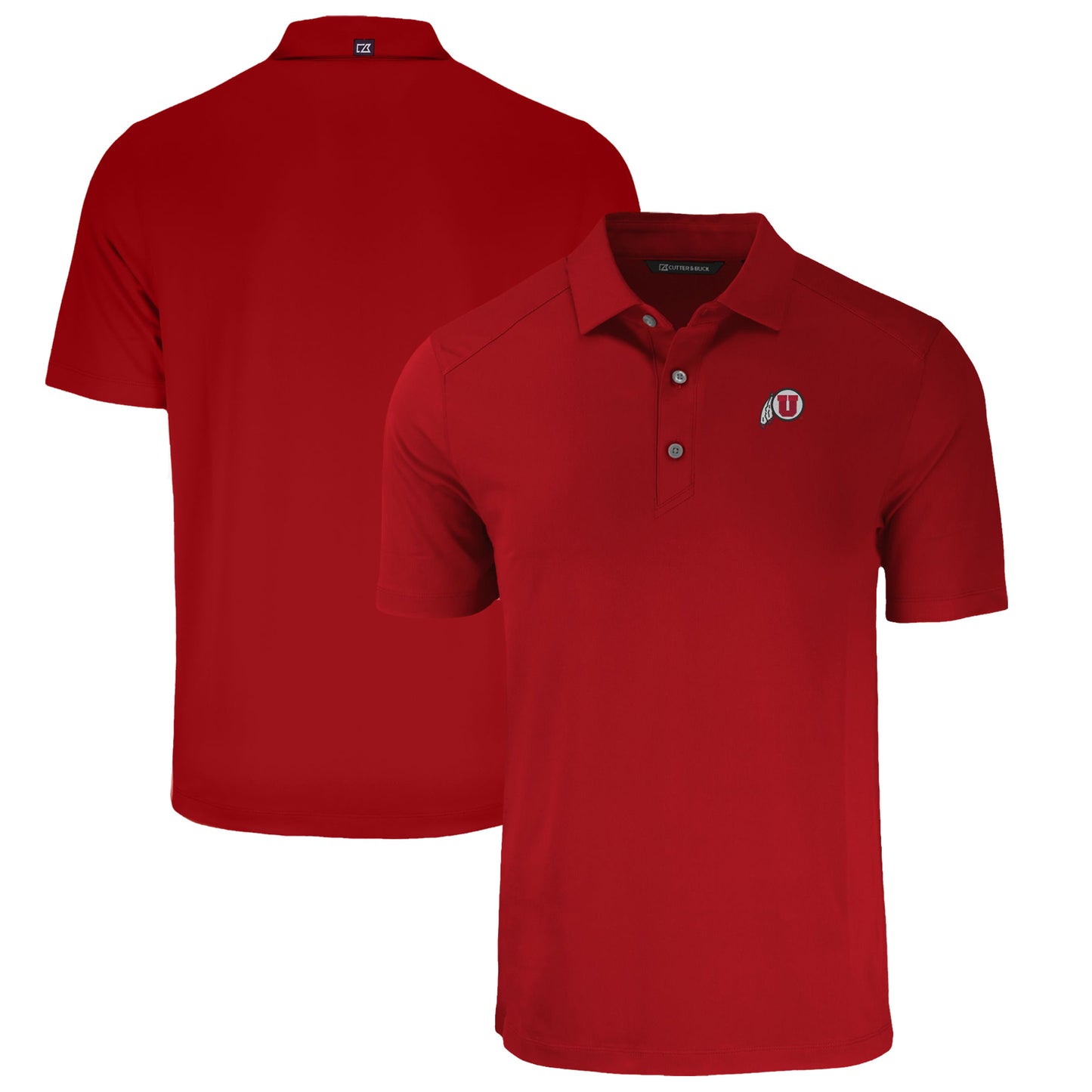 Men's Cutter & Buck Red Utah Utes Forge Eco Stretch Recycled Polo