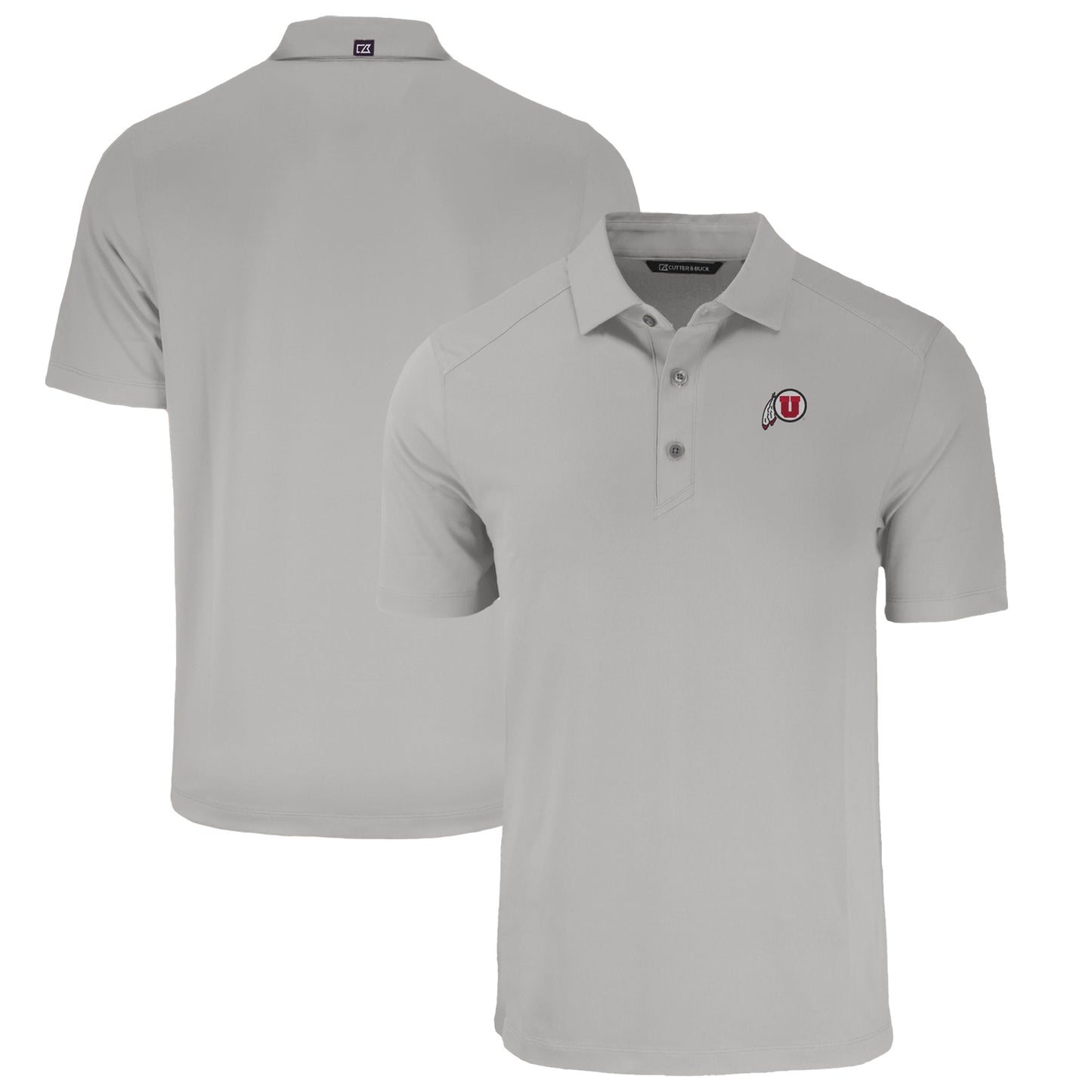 Men's Cutter & Buck Gray Utah Utes Forge Eco Stretch Recycled Polo