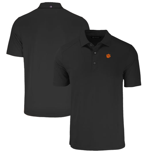 Men's Cutter & Buck Black Clemson Tigers Forge Eco Stretch Recycled Polo