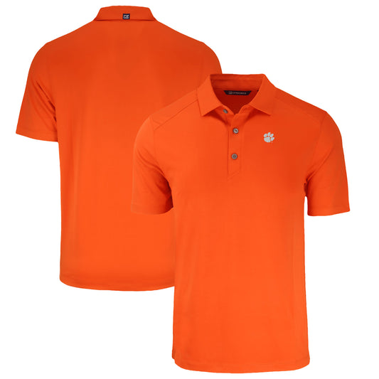 Men's Cutter & Buck Orange Clemson Tigers Forge Eco Stretch Recycled Polo