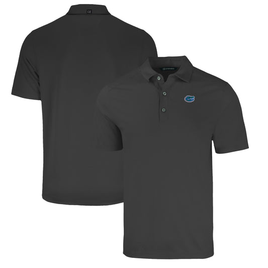 Men's Cutter & Buck Heather Black Florida Gators Forge Eco Stretch Recycled Polo