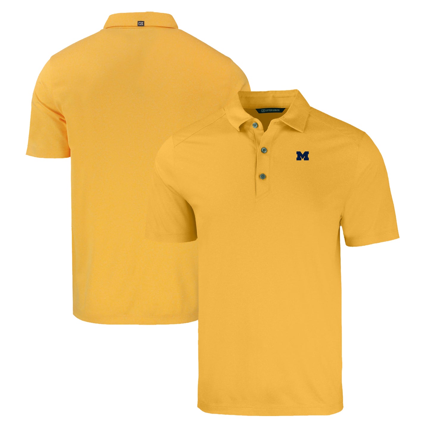 Men's Cutter & Buck Maize Michigan Wolverines Forge Eco Stretch Recycled Polo