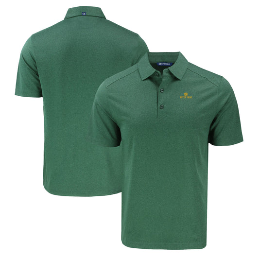 Men's Cutter & Buck Heather Green Notre Dame Fighting Irish Forge Eco Stretch Recycled Polo