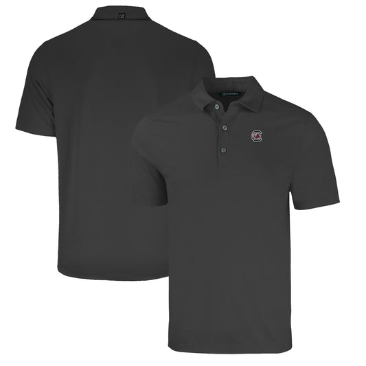 Men's Cutter & Buck Heather Black South Carolina Gamecocks Forge Eco Stretch Recycled Polo