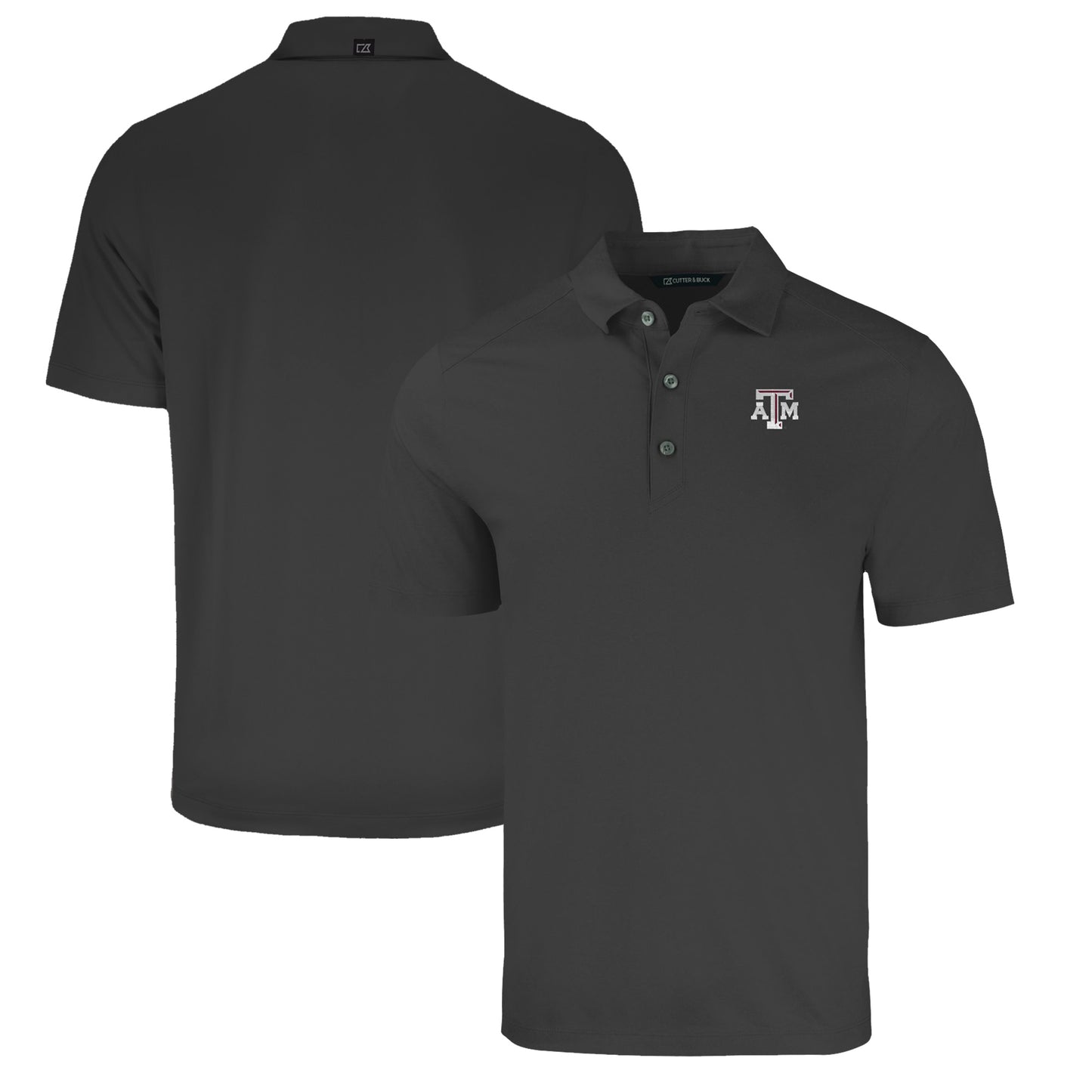 Men's Cutter & Buck Heather Black Texas A&M Aggies Forge Eco Stretch Recycled Polo