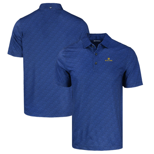 Men's Cutter & Buck Navy Notre Dame Fighting Irish Pike Eco Pebble Print Stretch Recycled Polo