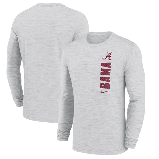 Men's Nike White Alabama Crimson Tide 2024 Sideline Velocity Performance Long Sleeve T-Shirt