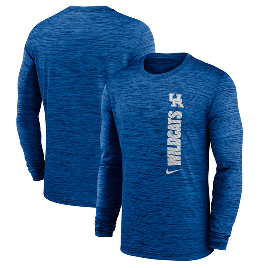 Men's Nike Royal Kentucky Wildcats 2024 Sideline Velocity Performance Long Sleeve T-Shirt