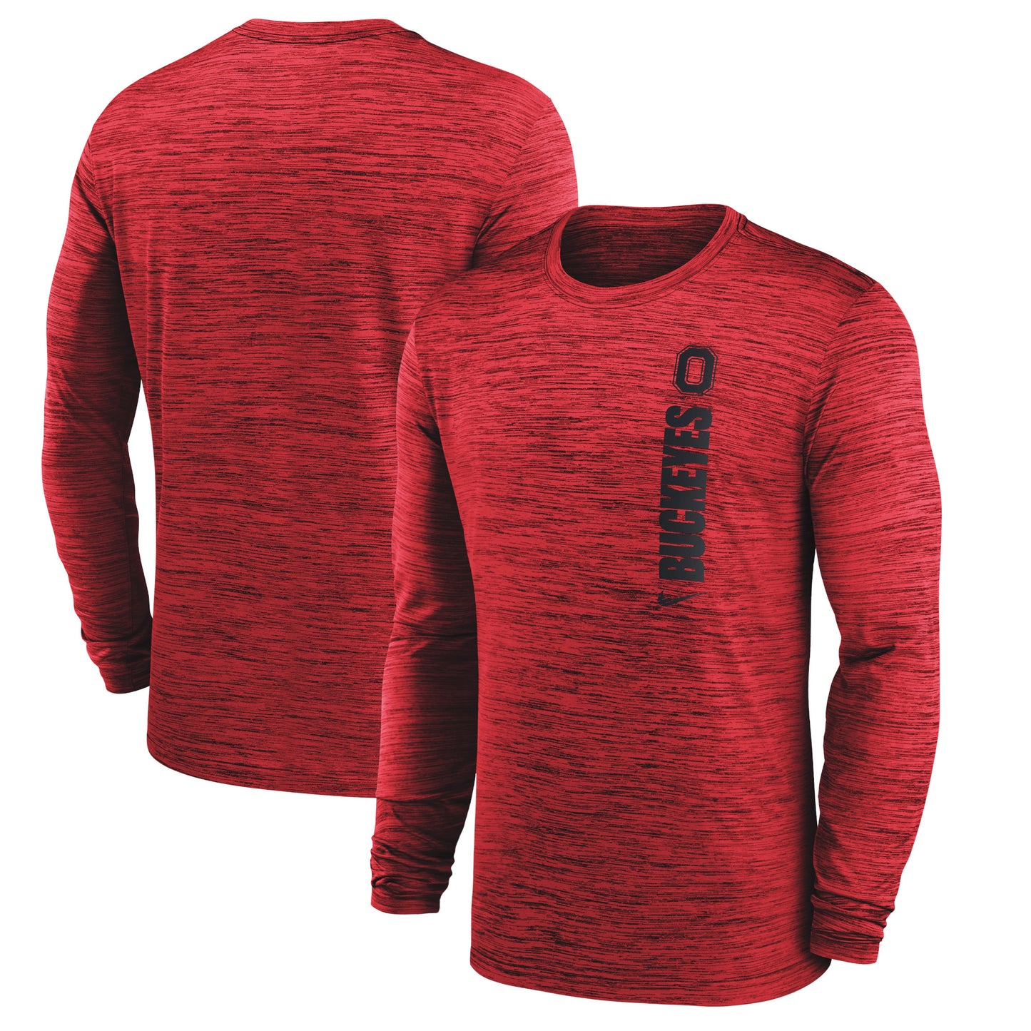 Men's Nike Scarlet Ohio State Buckeyes 2024 Sideline Velocity Performance Long Sleeve T-Shirt