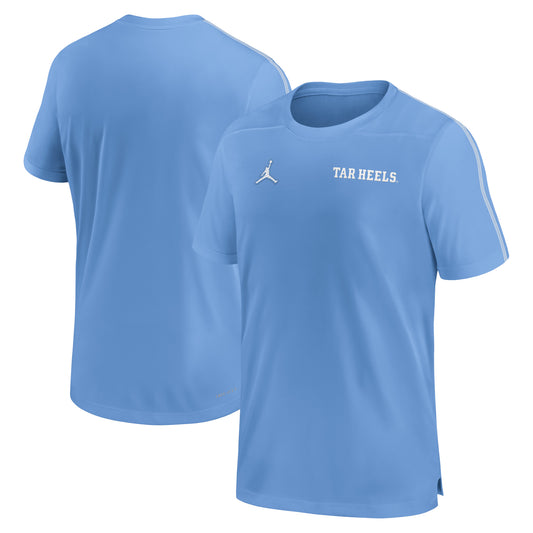 Men's Jordan Brand Carolina Blue North Carolina Tar Heels 2024 Sideline Coach Performance Top