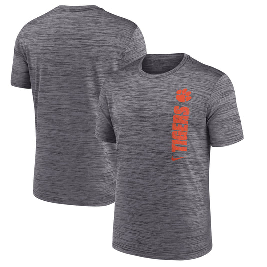 Men's Nike Gray Clemson Tigers 2024 Sideline Velocity Performance  T-Shirt