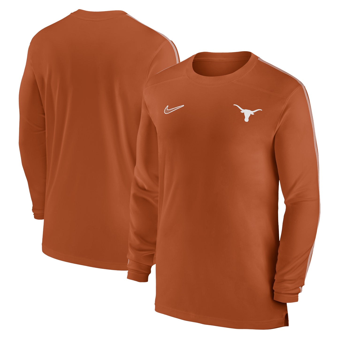 Men's Nike Texas Orange Texas Longhorns 2024 Sideline Coach UV Performance Long Sleeve T-Shirt