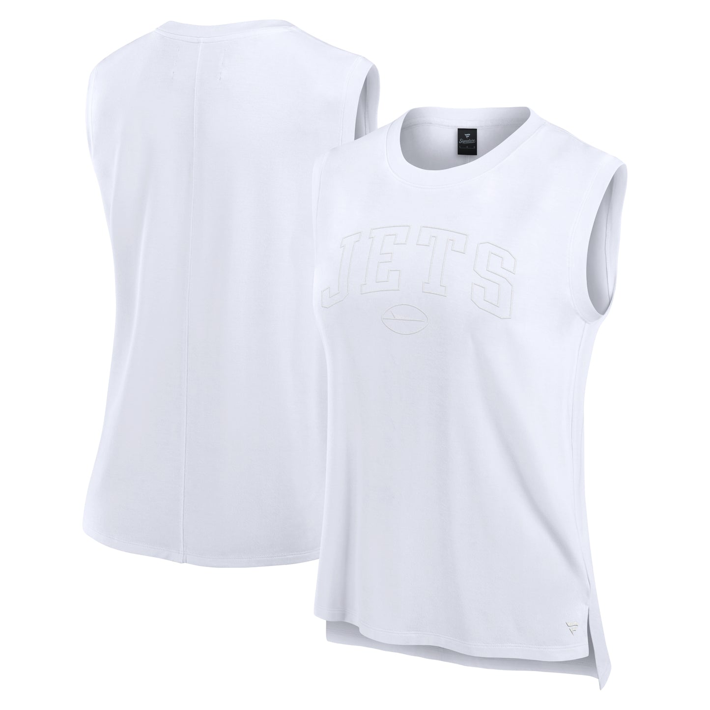 Women's Fanatics White New York Jets Studio Gym Tank Top