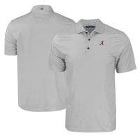 Men's Cutter & Buck Gray Alabama Crimson Tide Pike Eco Tonal Geo Print Stretch Recycled Polo