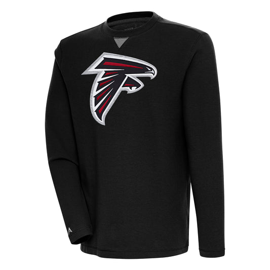 Men's Antigua  Black Atlanta Falcons Flier Bunker Pullover Sweatshirt