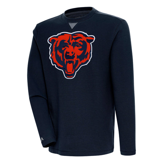 Men's Antigua  Navy Chicago Bears Flier Bunker Pullover Sweatshirt