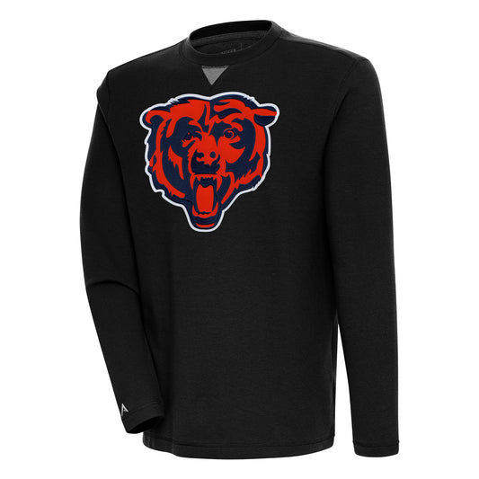 Men's Antigua  Black Chicago Bears Flier Bunker Pullover Sweatshirt