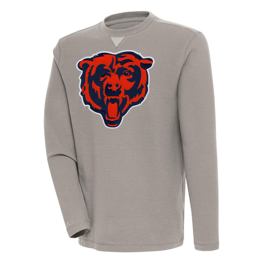 Men's Antigua  Oatmeal Chicago Bears Flier Bunker Pullover Sweatshirt