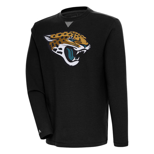 Men's Antigua  Black Jacksonville Jaguars Flier Bunker Pullover Sweatshirt