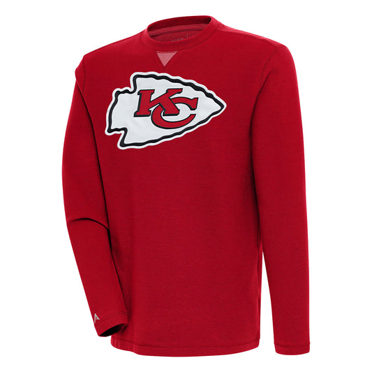 Men's Antigua  Red Kansas City Chiefs Flier Bunker Pullover Sweatshirt