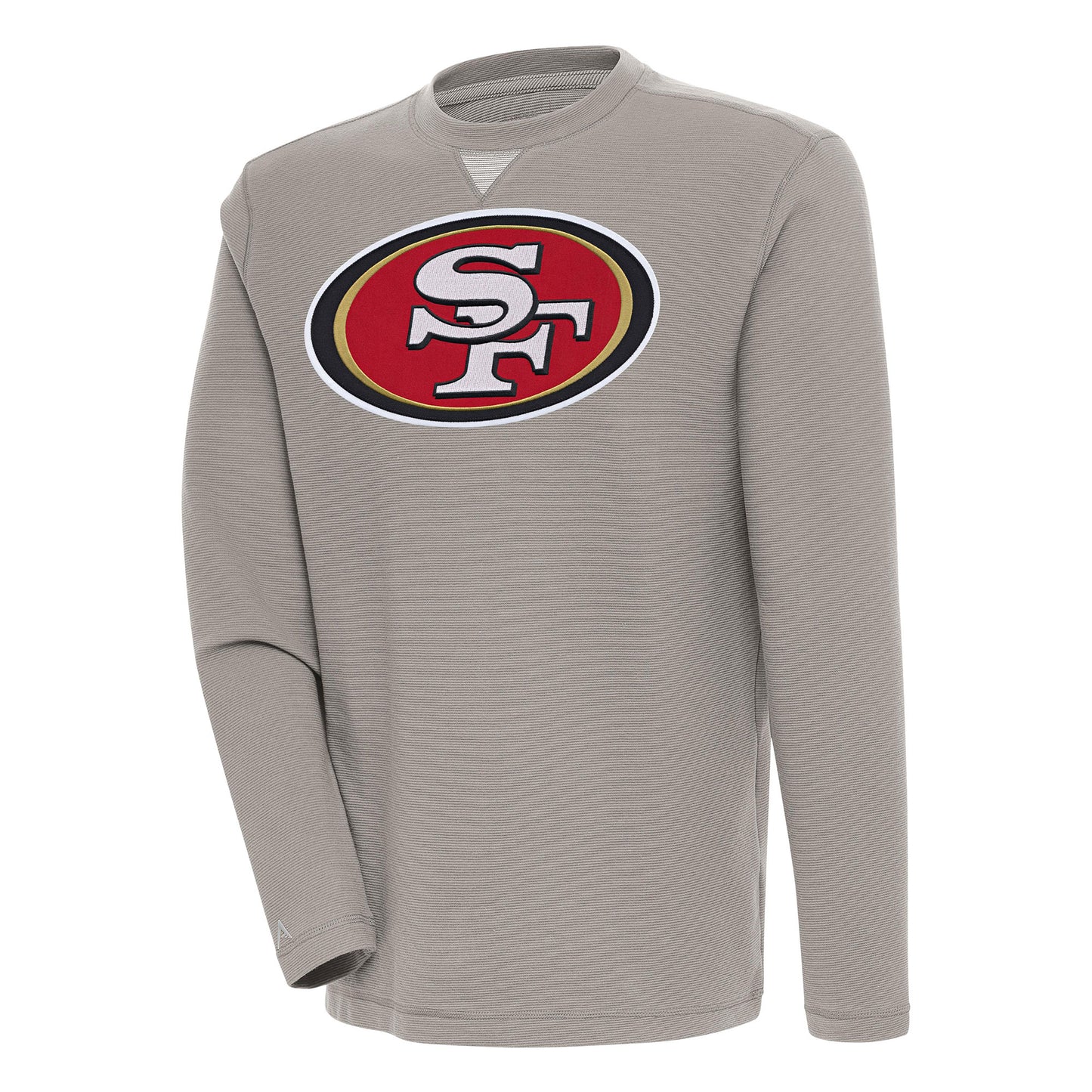 Men's Antigua  Oatmeal San Francisco 49ers Flier Bunker Pullover Sweatshirt