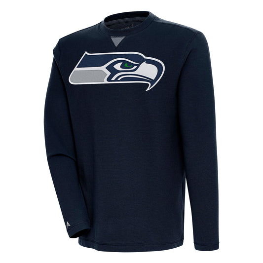 Men's Antigua  College Navy Seattle Seahawks Flier Bunker Pullover Sweatshirt