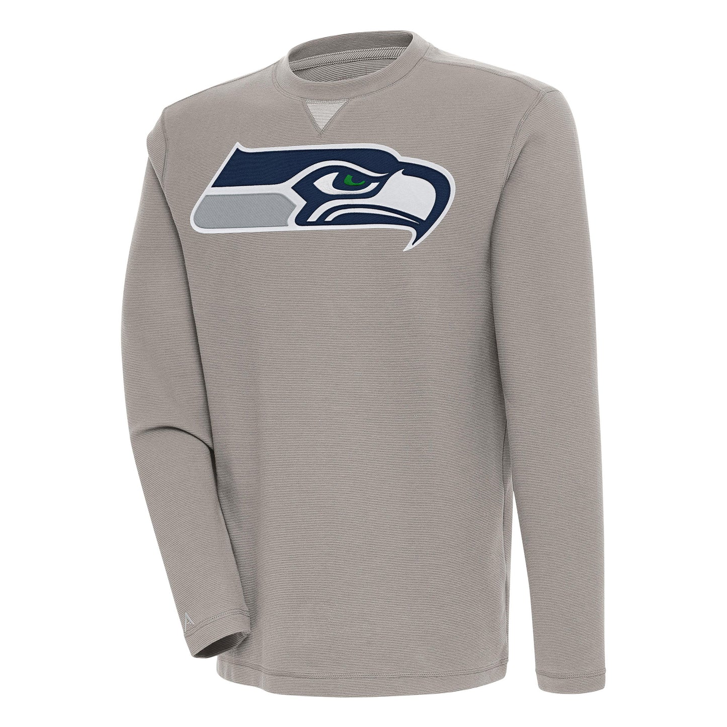 Men's Antigua  Oatmeal Seattle Seahawks Flier Bunker Pullover Sweatshirt