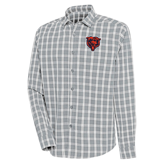 Men's Antigua  Heather Gray/Charcoal Chicago Bears Carry Long Sleeve Button-Up Shirt