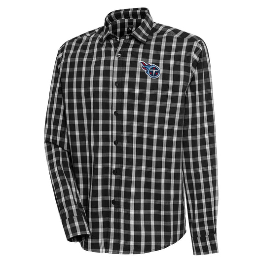 Men's Antigua  Black/Gray Tennessee Titans Carry Long Sleeve Button-Up Shirt