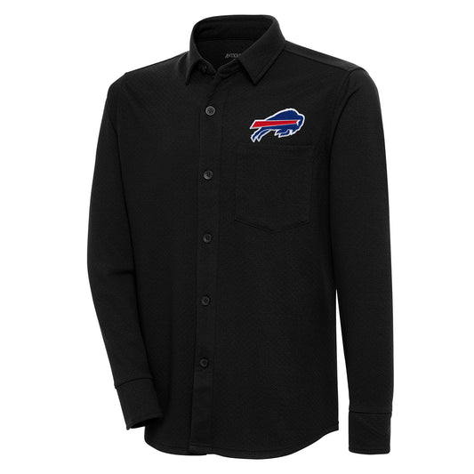 Men's Antigua  Black Buffalo Bills Streamer Button-Up Shacket