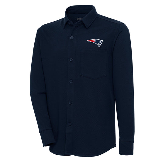 Men's Antigua  Navy New England Patriots Streamer Button-Up Shacket