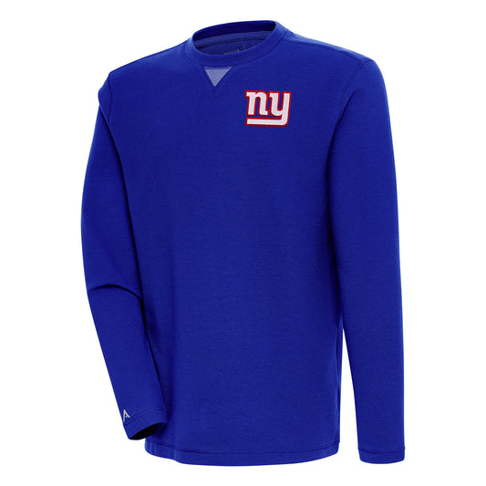 Men's Antigua  Royal New York Giants Flier Bunker Pullover Sweatshirt