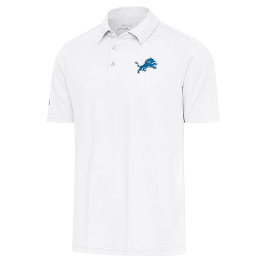 Men's Antigua  White Detroit Lions Par Polo