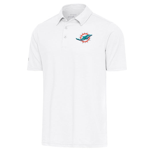 Men's Antigua  White Miami Dolphins Par Polo