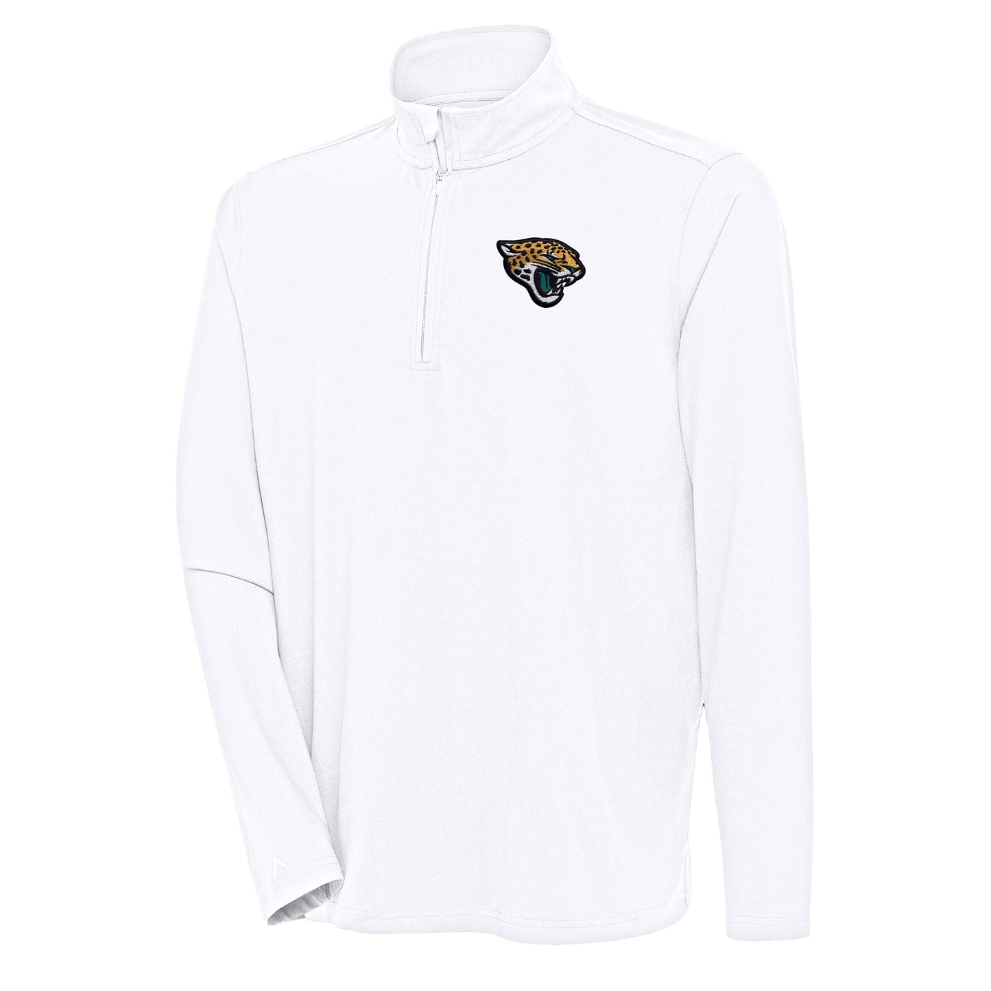 Men's Antigua  White Jacksonville Jaguars Hunk Quarter-Zip Pullover Top