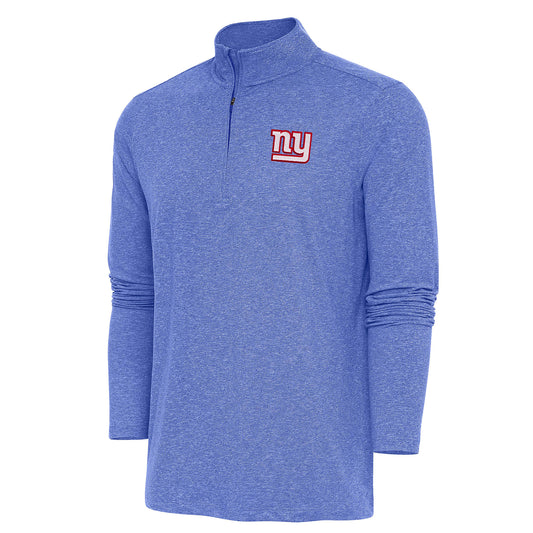 Men's Antigua  Heather Royal New York Giants Hunk Quarter-Zip Pullover Top