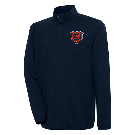 Men's Antigua  Navy Chicago Bears Streamer Quarter-Snap Pullover Jacket