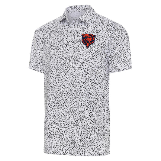 Men's Antigua  White/Black Chicago Bears Motion Polo