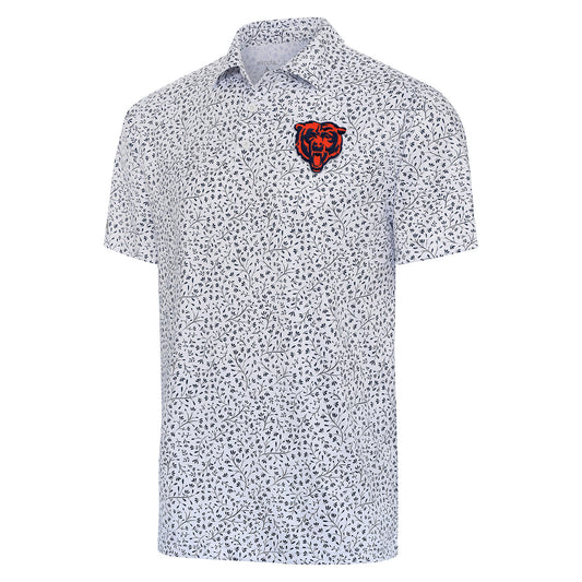 Men's Antigua  White/Navy Chicago Bears Motion Polo