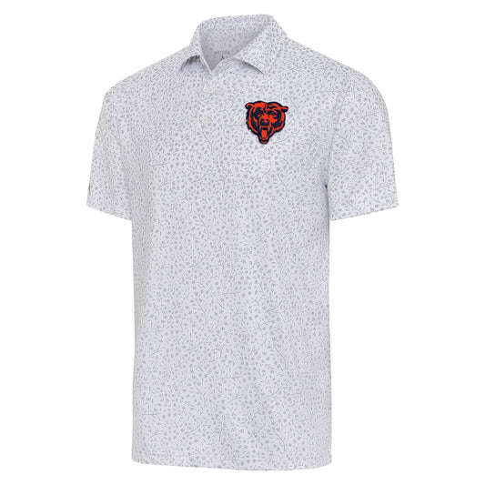 Men's Antigua  White/Gray Chicago Bears Motion Polo