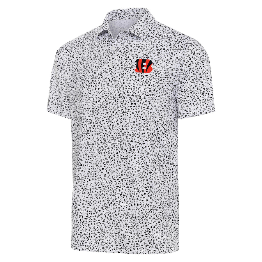 Men's Antigua  White/Black Cincinnati Bengals Motion Polo