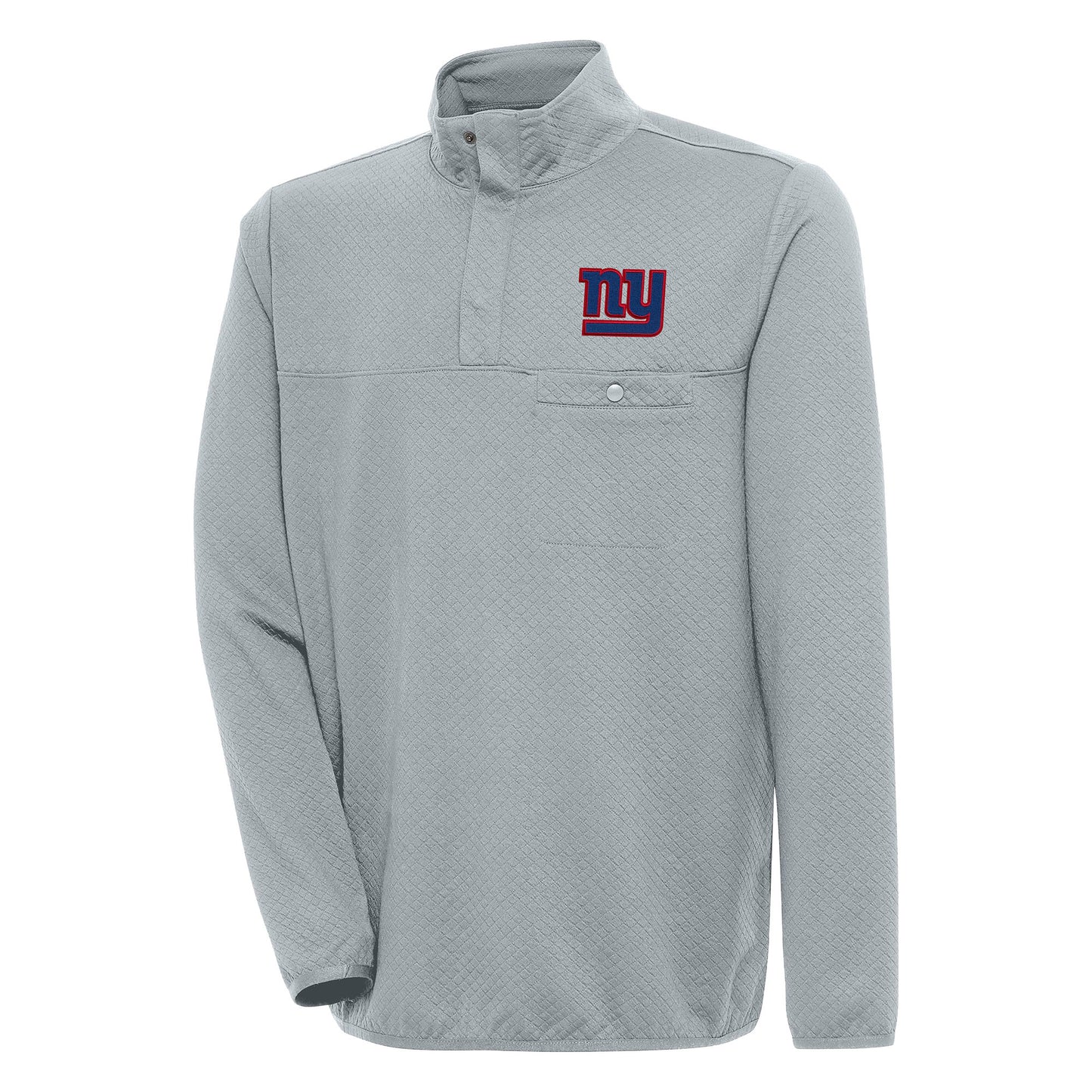 Men's Antigua  Gray New York Giants Streamer Quarter-Snap Pullover Jacket