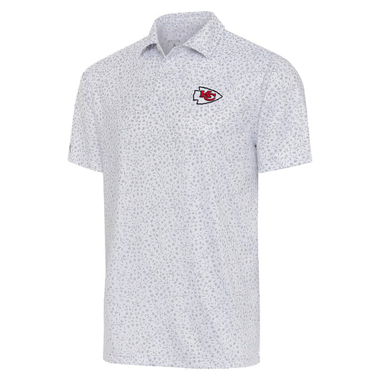 Men's Antigua  White/Gray Kansas City Chiefs Motion Polo