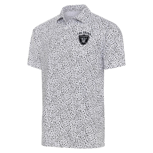 Men's Antigua  White/Black Las Vegas Raiders Motion Polo