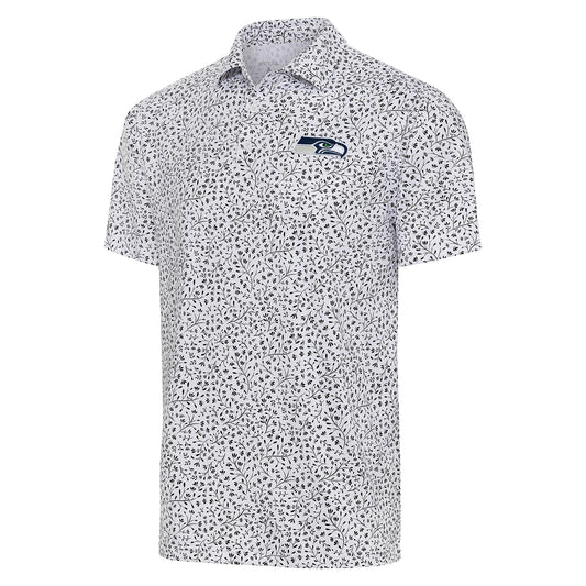 Men's Antigua  White/Black Seattle Seahawks Motion Polo