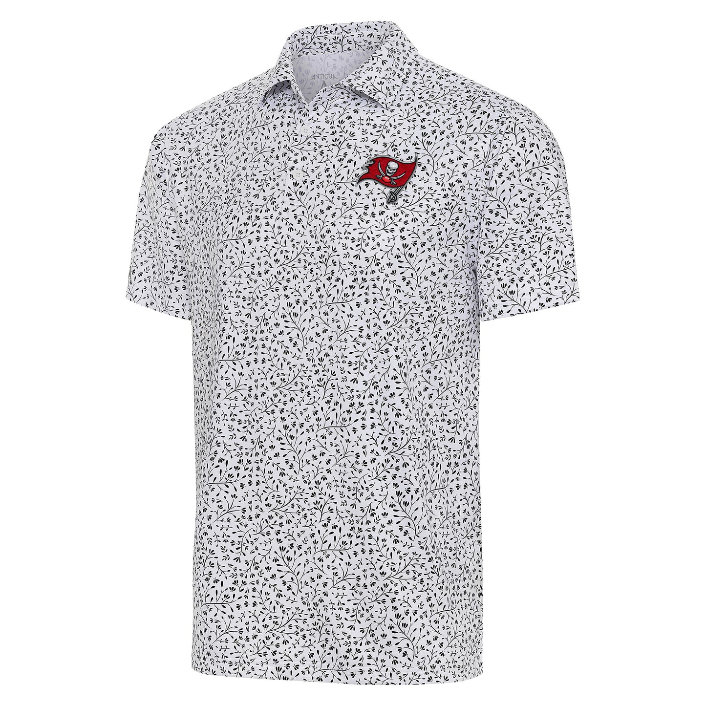 Men's Antigua  White/Black Tampa Bay Buccaneers Motion Polo