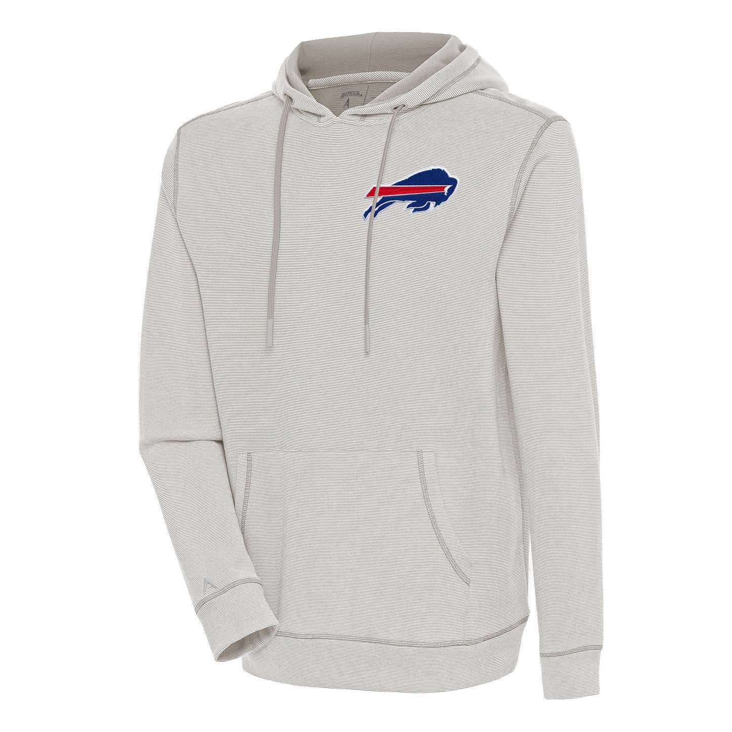 Men's Antigua  Oatmeal/White Buffalo Bills Axe Bunker Tri-Blend Pullover Hoodie