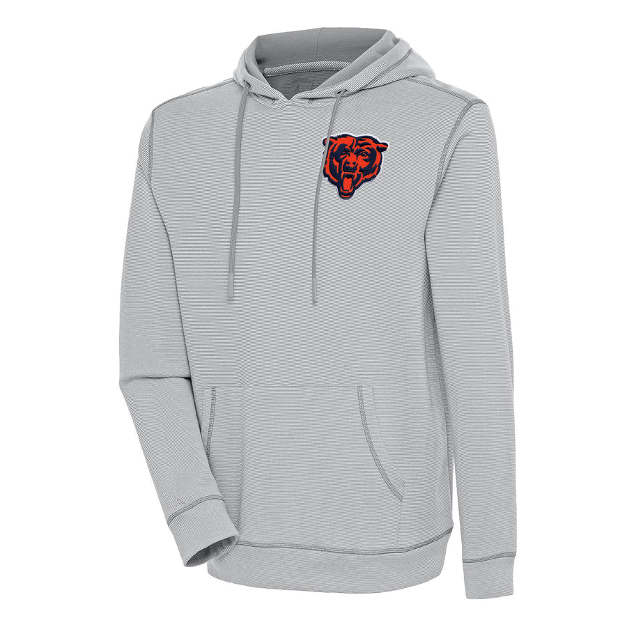 Men's Antigua  Gray/White Chicago Bears Axe Bunker Tri-Blend Pullover Hoodie